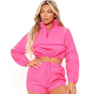 Pink windbreaker set